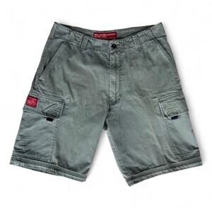 Vintage Y2K Abercrombie And Fitch Men’s Green Cargo Shorts Waist Size 34”